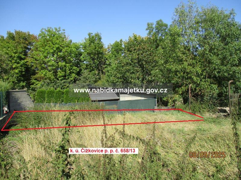 Čížkovice, pozemek p. p. č. 658/13 o výměře 29 m2, aukce č. EAS/ULT/100/2026