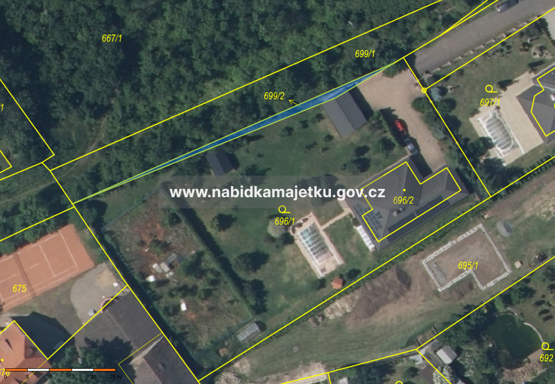 POZEMEK P. Č. 699/2 O VÝMĚŘE 76 M2 V K. Ú. RUDOLICE NAD BÍLINOU, OBEC MOST