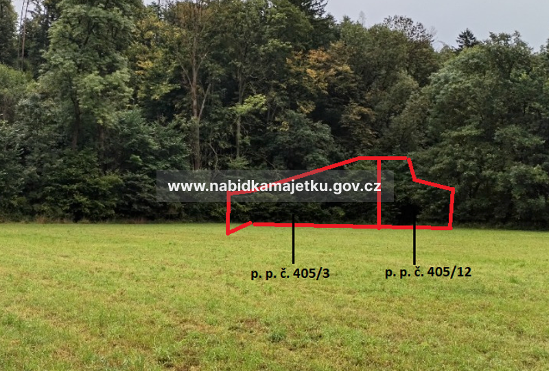 k. ú. Popovec u Řepníků - p. p. č. 405/3, p. p. č. 405/12 a p. p. č. 406/46 (podíl 1/3)