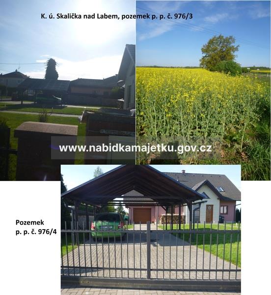 K. ú. Skalička nad Labem, spoluvlastnický podíl o velikosti 1/15 k pozemkům p. p. č. 976/3 a p. p. č. 976/4