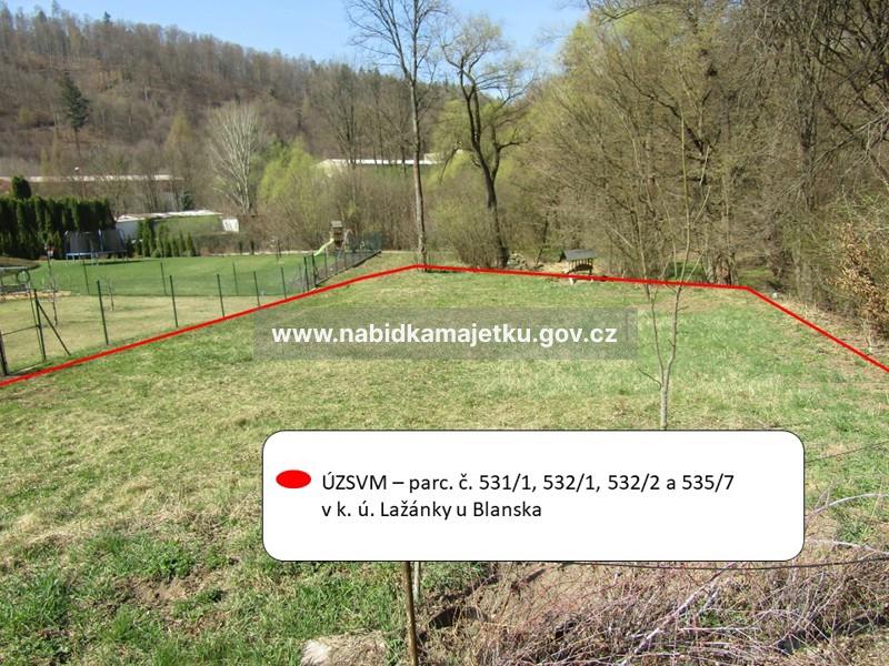 pozemky parc. č. 531/1, 532/1, 532/2 a 535/7 v k. ú. Lažánky u Blanska