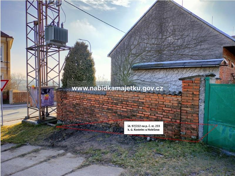Podíl id. 97/222 na pozemku st. parcela číslo 233, k. ú. Kostelec u Holešova
