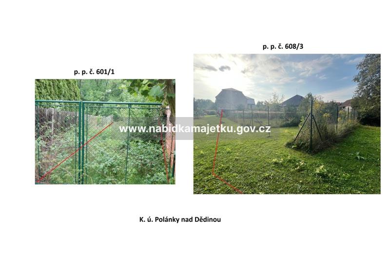 K. ú. Polánky nad Dědinou, pozemky p. p. č. 606/1, p. p. č. 608/3 a p. p. č. 722/5