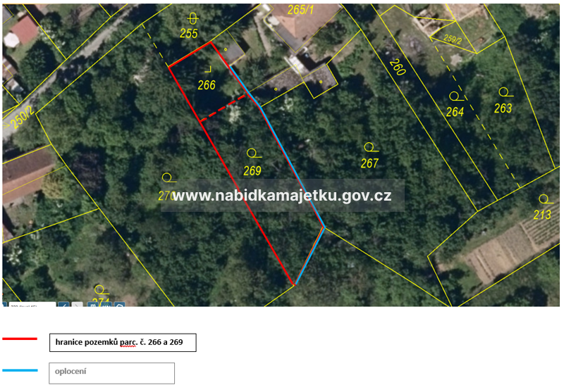 k.ú. Jarošov u Uherského Hradiště - prodej podílu o velikosti id. 3/4 na pozemku parc. č. 266 a prodej pozemku parc. č. 269
