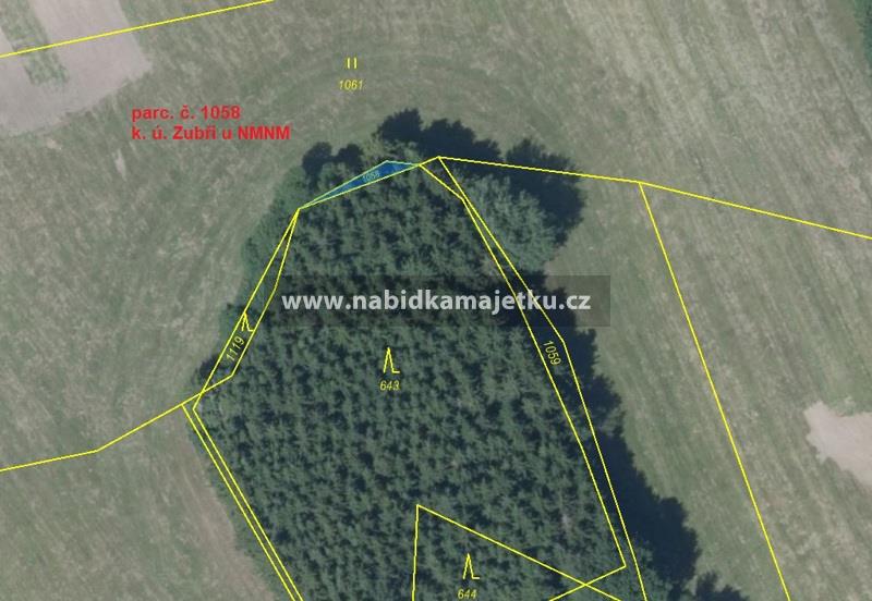 ZUBŘÍ u NMNM, lesní pozemky p.č. 1058 a 1119