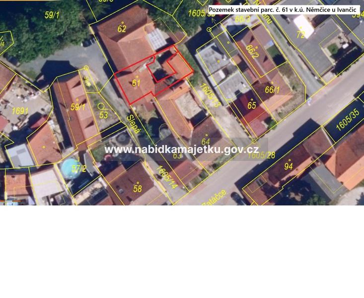 Němčice u Ivančic k.ú. - podíl o velikosti id. 1/2 na pozemku stavební parc. č. 61, jehož součástí je dům č.p. 49