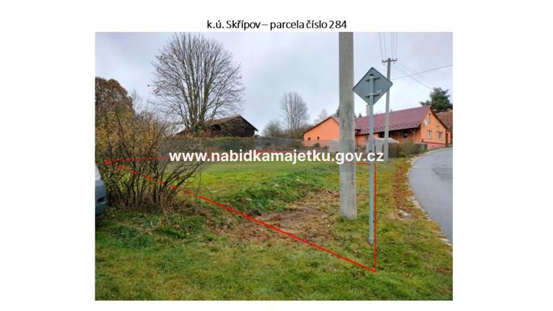 k.ú. Skřípov, podíl o velikosti id. 1/2 na pozemku parcela číslo: 284